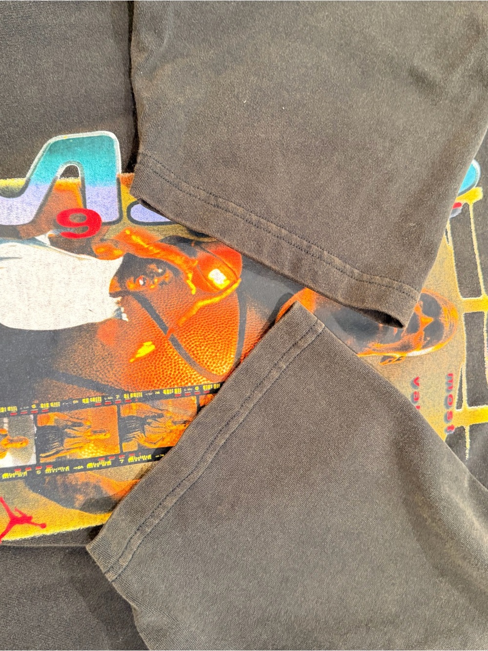 Jordan Men’s Black Short-Sleeve Graphic Tee with Multicolor Print - Picture 5 of 6